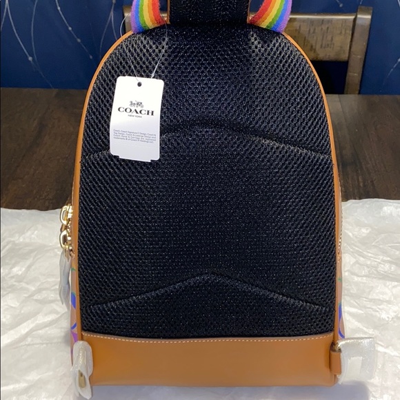 Coach Academy Pack In Rainbow Signature Canvas Bag - Picture 8 of 12